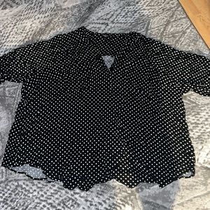 Torrid size 5 black white polka dot top
